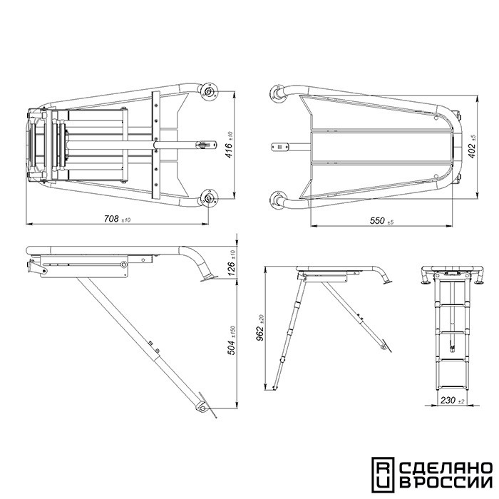 Платформа носовая, ироко, арт. 040242T,          Техномарин 