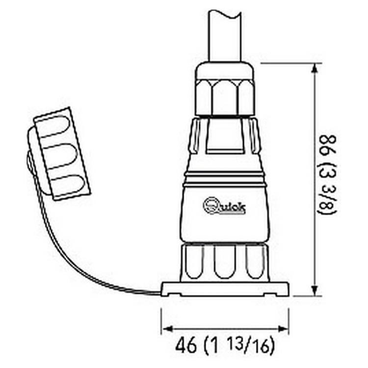 Разъем водонепроницаемый, IP67, 12A, 3 контакта, арт. 10236251,          Quick 