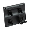 Панель бортового питания 3 переключателя, USB зарядка, арт. C91359,          Easterner 
