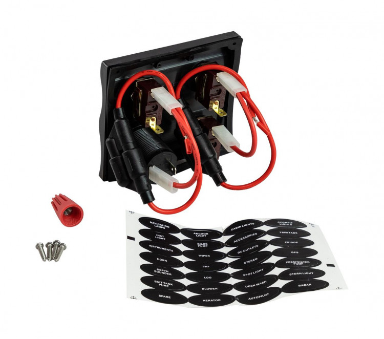 Панель бортового питания 3 переключателя, USB зарядка, арт. C91359,          Easterner 