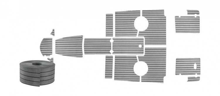 Комплект палубного покрытия для Феникс 510BR, тик темно-серый, Marine Rocket, арт. teak_510br_charcoal,          MARINE ROCKET 