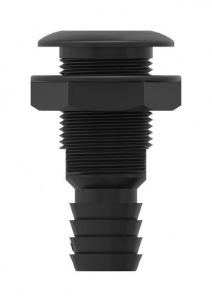 Разъем водосброса с обратным клапаном под шланг 19 мм, черный