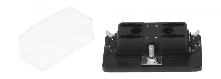 Блок на 4 предохранителя ATP/ATC/ATO с крышкой, арт. AES16150104,          AES.Co  Блок на 4 предохранителя ATP/ATC/ATO с крышкой, арт. AES16150104,          AES.Co