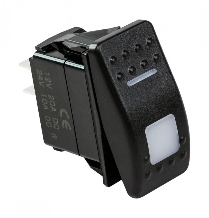 Переключатель двухпозиционный ON-OFF 12В/20А 3р с подсветкой, арт. 4620136057295,          MARINE ROCKET 