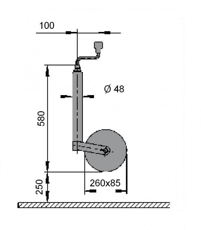 Колесо опорное для прицепа Плюс 200 кг AL-KO, арт. 1222438,          Al-Ko 
