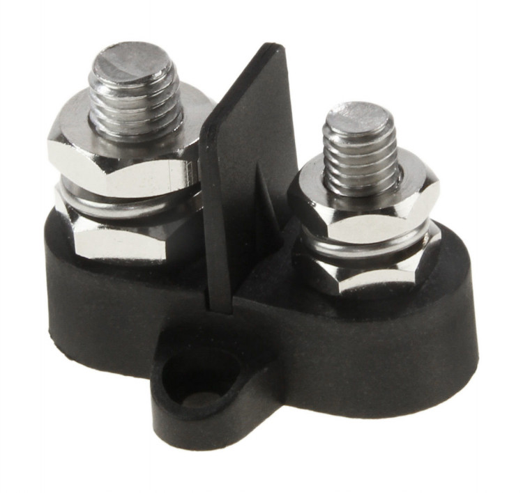 Клемма-штифт двойная с перегородкой, M8M10, черная, арт. BF414M8M10,          Yih Sean  Клемма-штифт двойная с перегородкой, M8M10, черная, арт. BF414M8M10,          Yih Sean