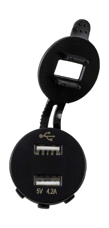 Разъем USB 5В 4.2А и вольтметр цифровой 5-30 В, арт. AES1118SUV,          AES.Co 