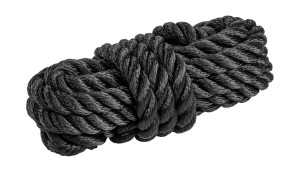Веревка из полиэстера с огонами для крепления кранца, d8 мм, L2 м, цвет черный