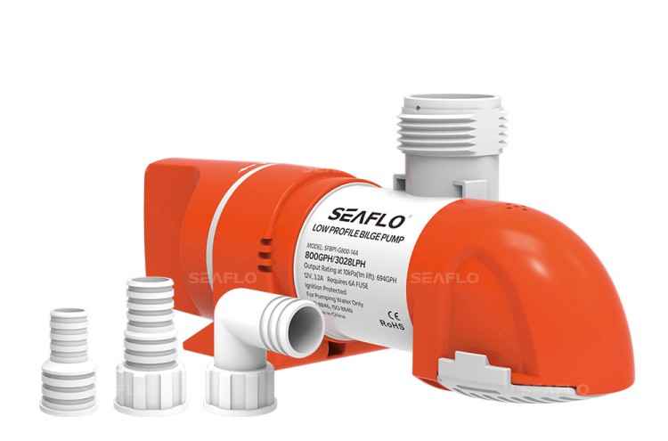 Низкопрофильная автоматическая трюмная помпа, 70 л/мин, 12 В, срабатывание по уровню, арт. 10267487,          SeaFlo 