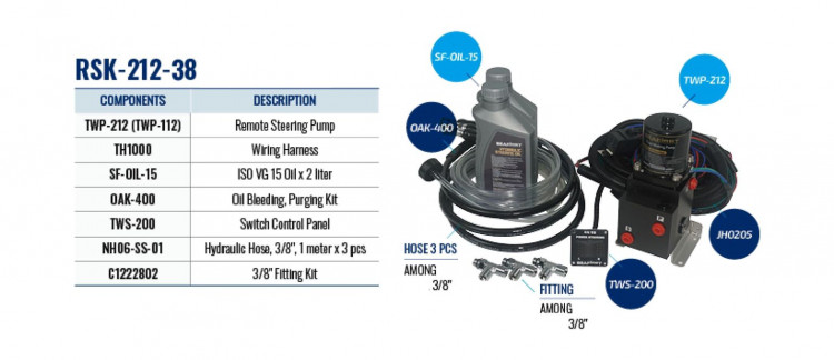 Комплект для дистанционного рулевого управления, (3/8”), Sea First, арт. RSK-212-38,          Sea First 