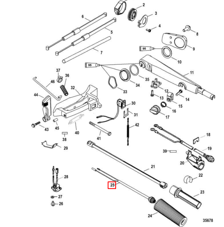 Кнопка СТОП Mercury(Yamaha) 25/30/40 (6A0-82550-01)  (Quicksilver), арт. 823609A2,          MERCURY 