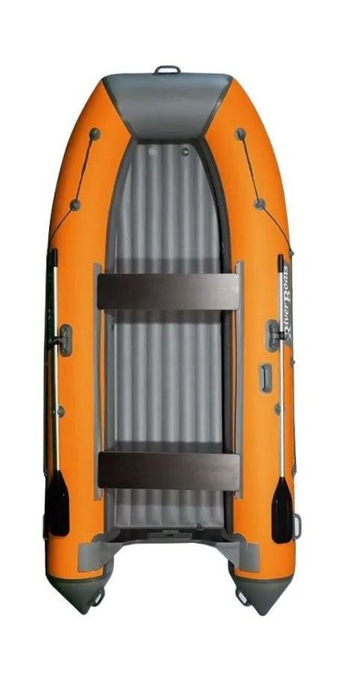 Надувная лодка ПВХ, RiverBoats RB 350 НДНД, серо-оранжевый, арт. RB350NDGO,          RiverBoats 