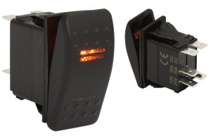 Клавишный выключатель, 2 светодиода, двухпозиционный