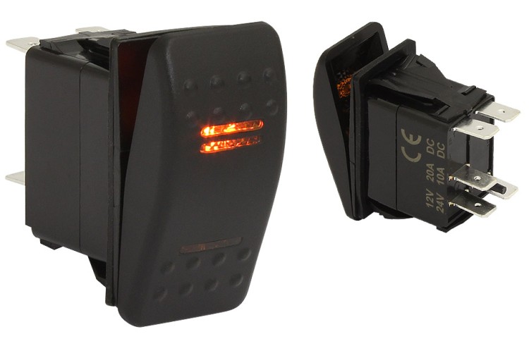 Клавишный выключатель, 2 светодиода, двухпозиционный, арт. 10264190,          Мореман 