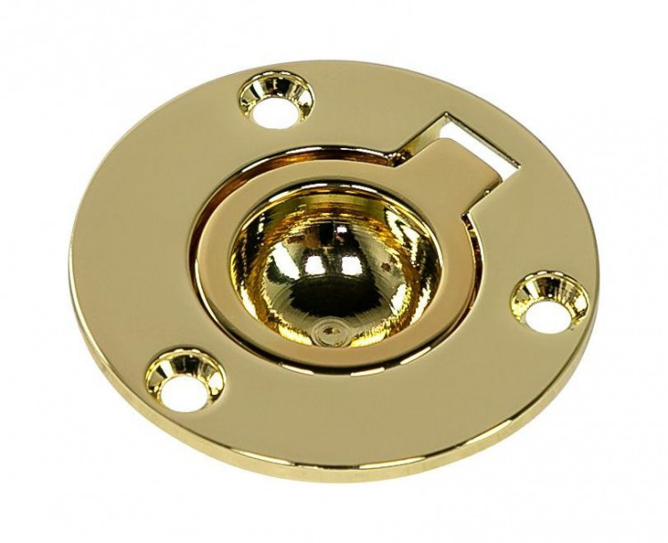 Ручка палубная потайная D 51 мм, полированная латунь, арт. 51021,          AAA 