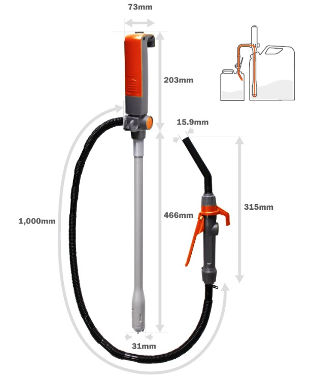 Электрический насос для перекачки топлива с заправочным пистолетом 9 л/мин, арт. 10261289,          Dukshin 