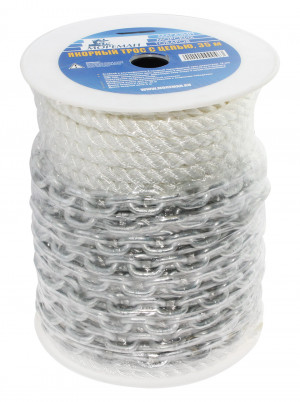 Трос трехпрядный с цепью для комбинированных лебедок, 30 м + 5 м, 12 мм