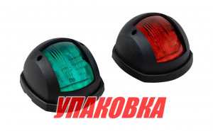 Огни ходовые 87х99 мм комплект (красный, зеленый), черный, LED, 12-24 В (упаковка из 8 шт.)