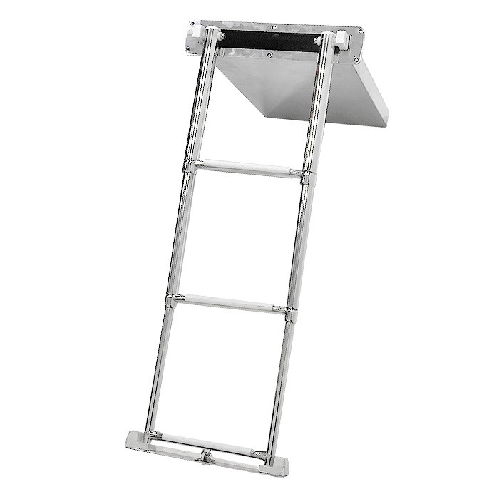 Трап телескопический SUNFINE выдвижной с фиксатором, 3 белые ступени, арт. SF30103-1,          SUNFINE MARINE 