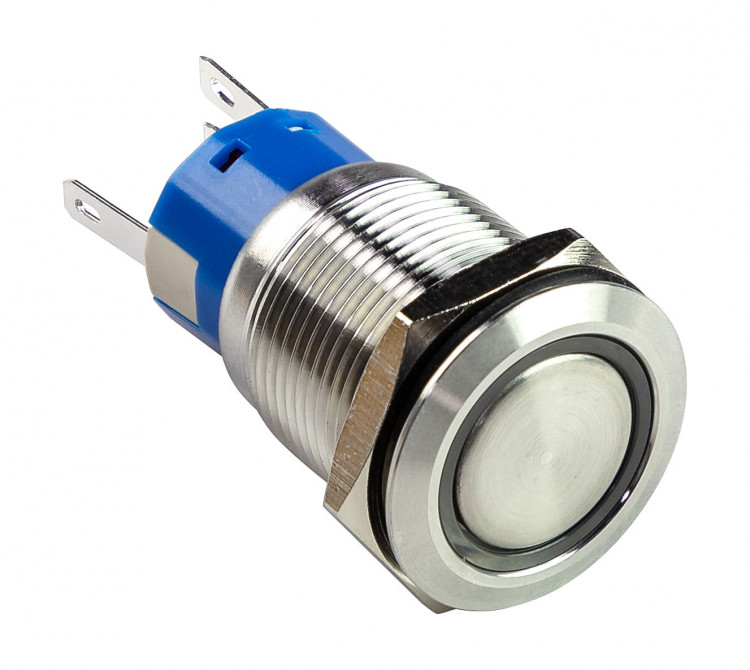 Переключатель кнопочный без фиксации, подсветка красная, 12В, арт. PB4212TR,          Yih Sean  Переключатель кнопочный без фиксации, подсветка красная, 12В, арт. PB4212TR,          Yih Sean