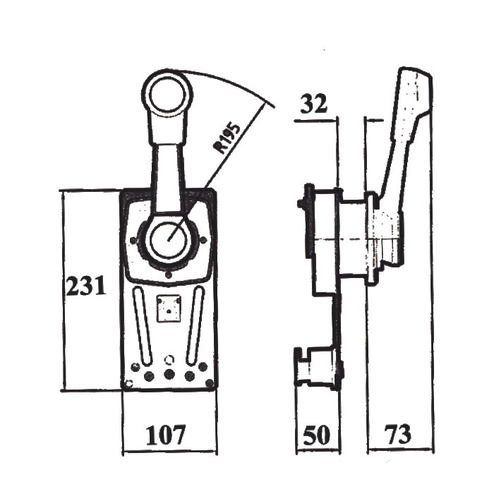 Контроллер вертикального крепления яхтенный, арт. B85,          Ultraflex 