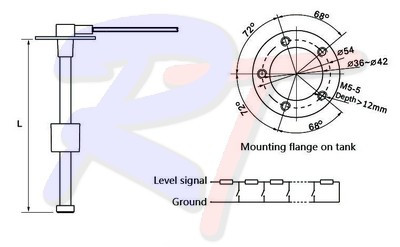 Датчик уровня топлива 400 мм, 10-190, RTD-10190-S5-400, арт. RTD-10190-S5-400,          Rivertec 