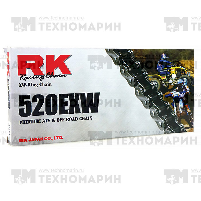 Цепь для квадроцикла до 750 см³ (с сальниками XW-RING) 520EXW-104, арт. 520EXW-104,          RK Chains 
