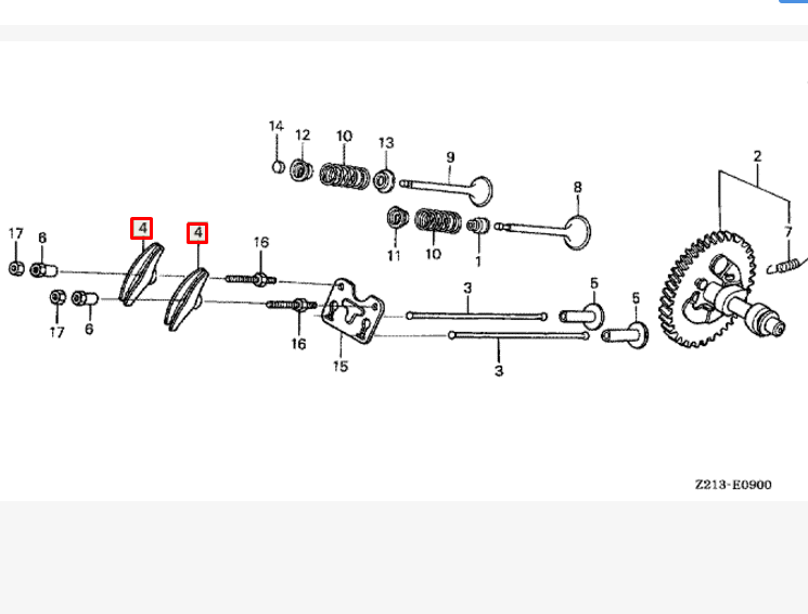 Коромысло клапана генератора GX240 GX270 GX340 GX390 (Honda), арт. 14431-ZE2-010,          HONDA 