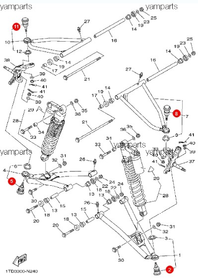 Шаровая опора  Yamaha Grizzly 550-700, Suzuki LT , 42-1029 All Balls Racing, арт. 42-1029,          All Balls Racing  Шаровая опора  Yamaha Grizzly 550-700, Suzuki LT , 42-1029 All Balls Racing, арт. 42-1029,          All Balls Racing