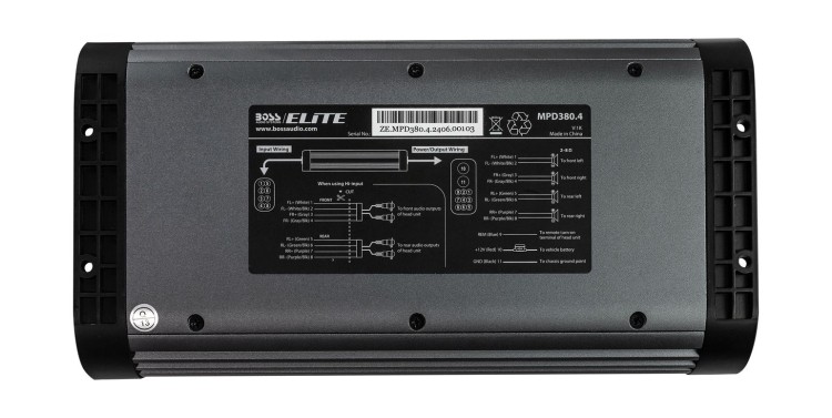 Морской усилитель BOSS MPD380.4, (4 канала, 380W), арт. MPD380.4,          Boss Audio 