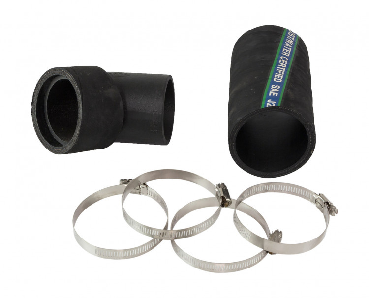 Колено выхлопа с патрубками вход 3" выход 3 1/2" наклон 45, OSCO, арт. CRR45X35,          OSCO 