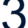 Знак номера 3, синий 