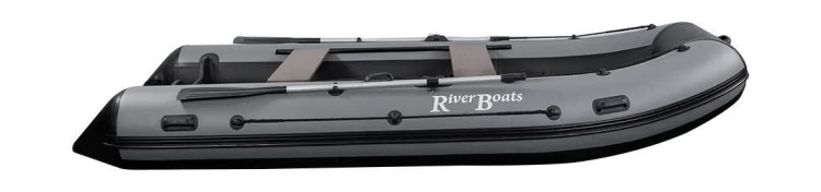 Надувная лодка ПВХ, RiverBoats RB 370 НДНД, черно-серый, арт. RB370NDBG,          RiverBoats 
