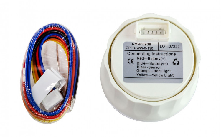 Указатель уровня топлива 0-190 Ом (ЕВРО), белый циферблат, белый ободок, д. 52 мм, арт. FLM0001WWMR,          Marine Rocket  Указатель уровня топлива 0-190 Ом (ЕВРО), белый циферблат, белый ободок, д. 52 мм, арт. FLM0001WWMR,          Marine Rocket