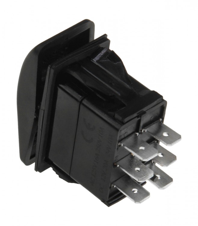 Переключатель трехпозиционный ON-OFF-ON 12В/20А 6Р, арт. AES111882PB,          AES.Co 