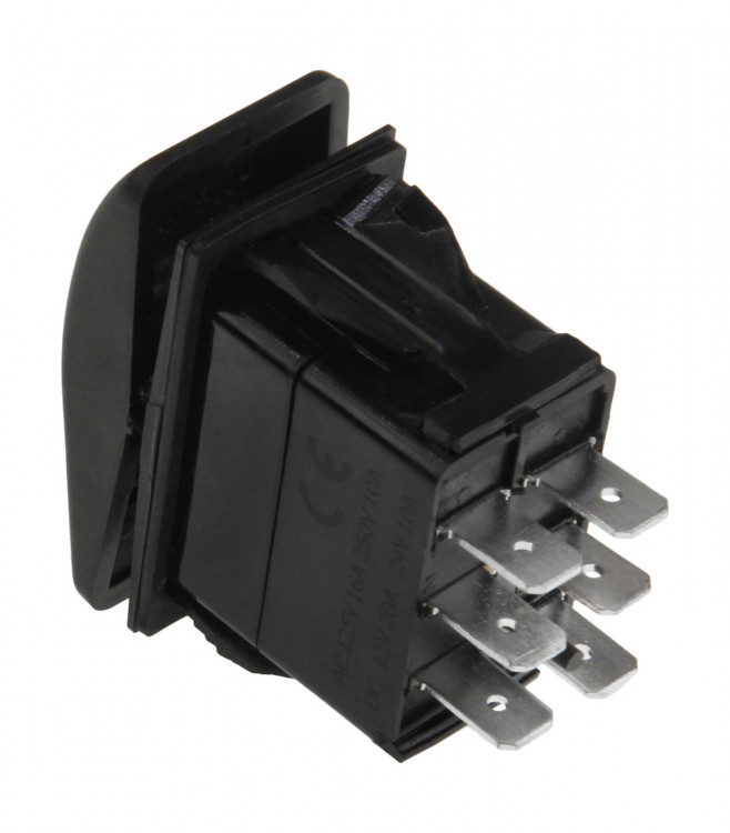 Переключатель трехпозиционный ON-OFF-ON 12В/20А 6Р, арт. AES111882PB,          AES.Co 