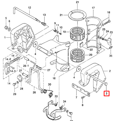 Болт струбцины Tohatsu 2.5-9.8 (8x122) (YUELANG), арт. 309-62115-2-K,          TAIZHOU YUELANG POWER TECHNOLOGY 