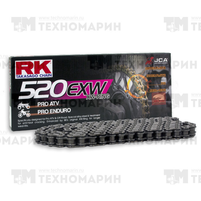 Цепь для квадроцикла до 750 см³ (с сальниками XW-RING) 520EXW-114, арт. 520EXW-114,          RK Chains 