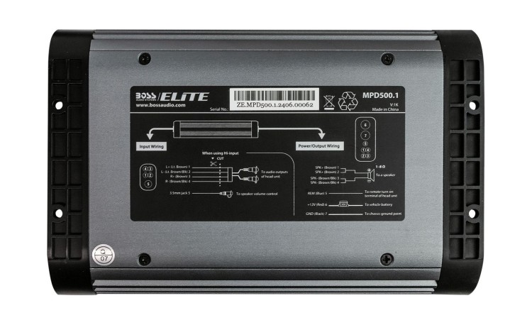 Морской усилитель BOSS MPD500.1, (1 канал, 500W), арт. MPD500.1,          Boss Audio 