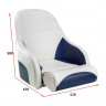 Кресло с болстером Ocean Flip Up, обивка белый/синий винил, арт. 13127-MR, MARINE ROCKET Кресло с болстером Ocean Flip Up, обивка белый/синий винил, арт. 13127-MR, MARINE ROCKET
