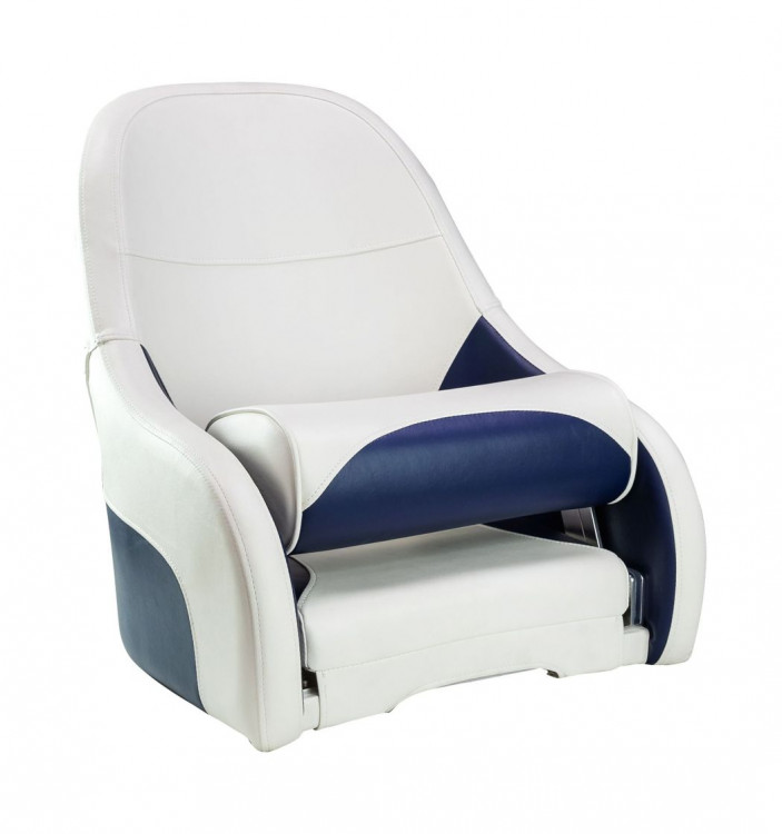 Кресло с болстером Ocean Flip Up, обивка белый/синий винил, арт. 13127-MR,          MARINE ROCKET 