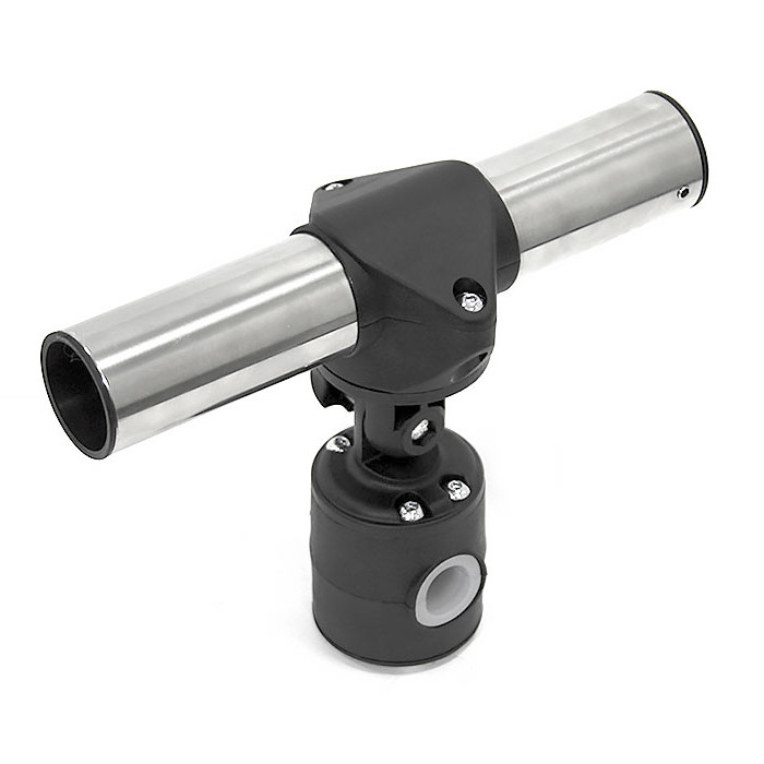 Держатель спиннинга сквозной на леер наклонный, нержавеющая сталь, арт. 030620T,          Техномарин 