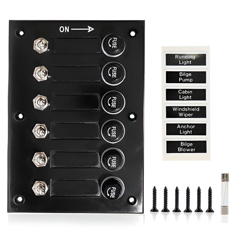 Панель выключателей с предохранителями, 6 тумблеро, арт. 10006049,          TMC 