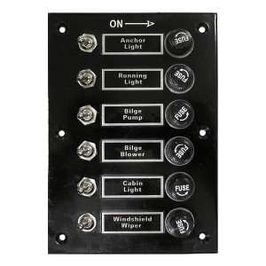 Панель выключателей с предохранителями, 6 тумблеро