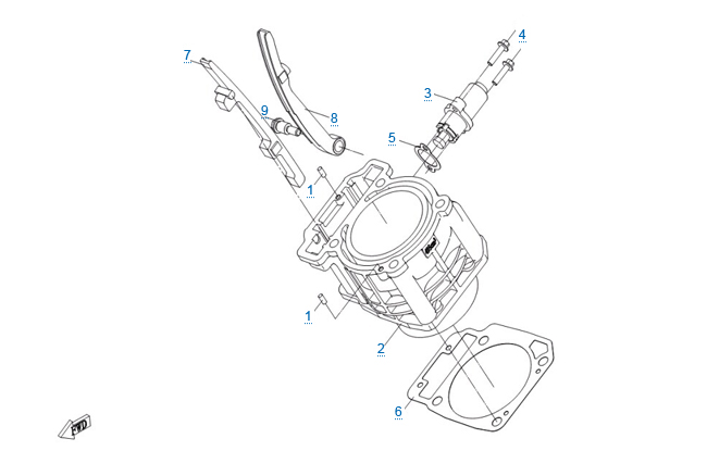 CFmoto механизм натяжения цепи привода распредвала 0180-023200-0080 - позиция 3