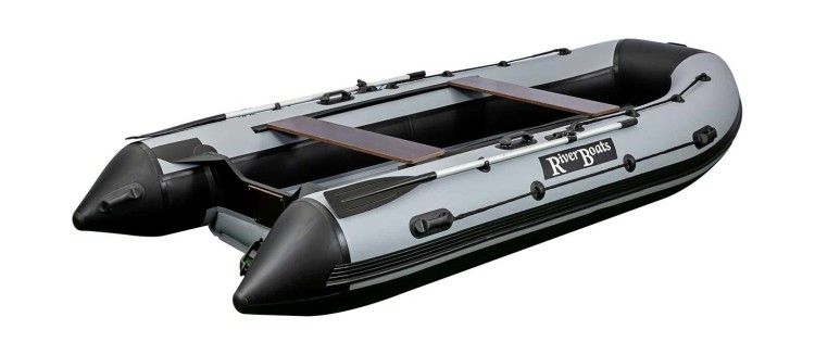 Надувная лодка ПВХ, RiverBoats RB 390 НДНД, серо-белый, арт. RB390NDGW,          RiverBoats 