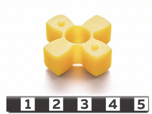 Вставка упругой муфты эластичная (звездочка) 30*10*10, M95/желтый, с отверстием, 4 луча бочкообразной формы , 33-01-1145-poly 