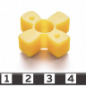 Вставка упругой муфты эластичная (звездочка) 30*10*10, M95/желтый, с отверстием, 4 луча бочкообразной формы , 33-01-1145-poly  