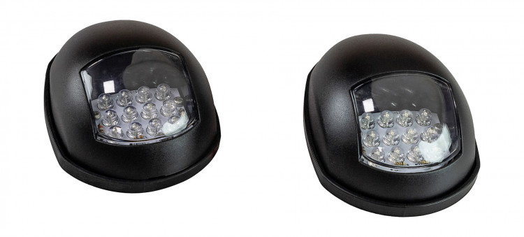 Огни ходовые светодиодные, черный корпус, комплект, арт. 00331,          AAA 