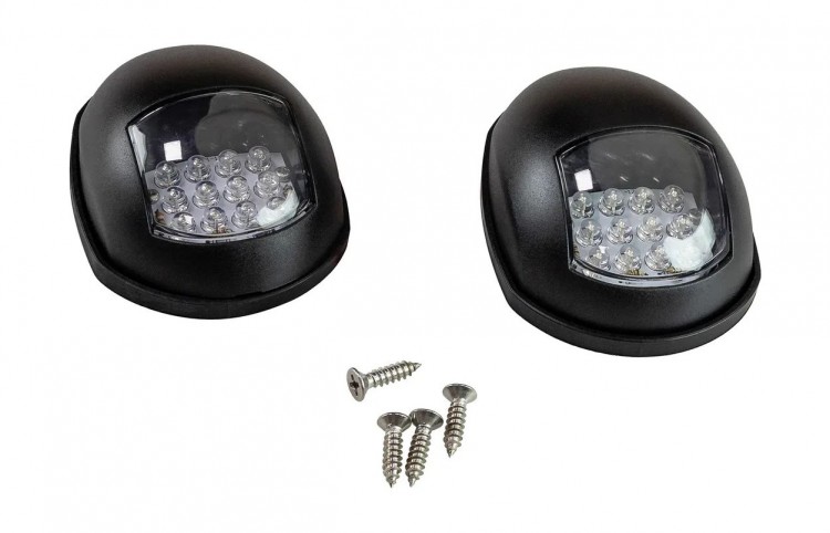 Огни ходовые светодиодные, черный корпус, комплект, арт. 00331,          AAA 